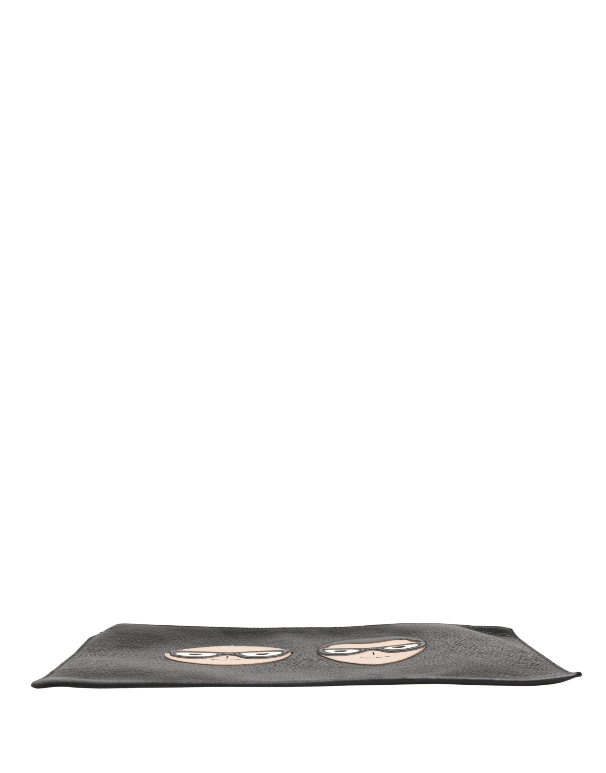 Dolce & Gabbana Schwarze #DGFamily Clutch aus Leder mit Applikationen-5