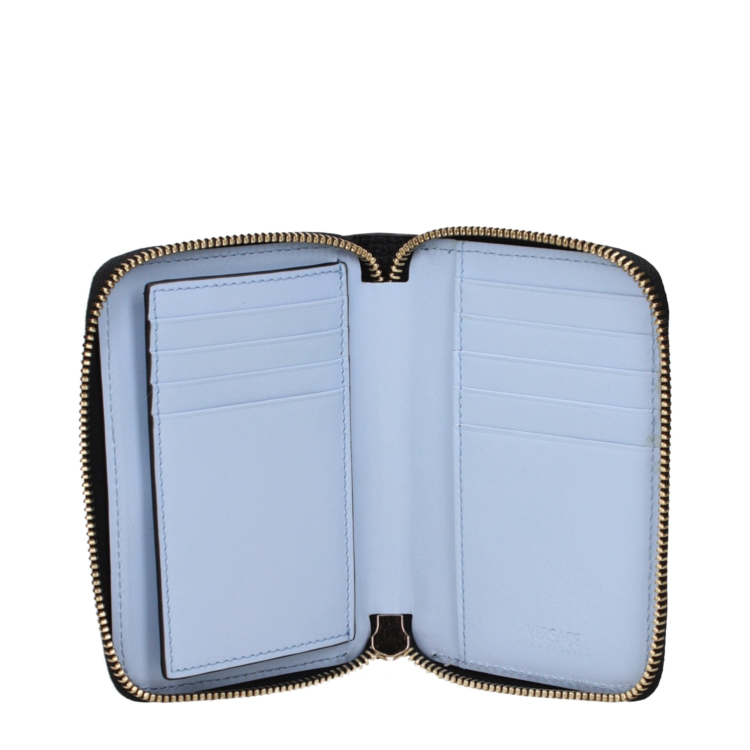 Versace Schwarzes Leder Portemonnaie-3