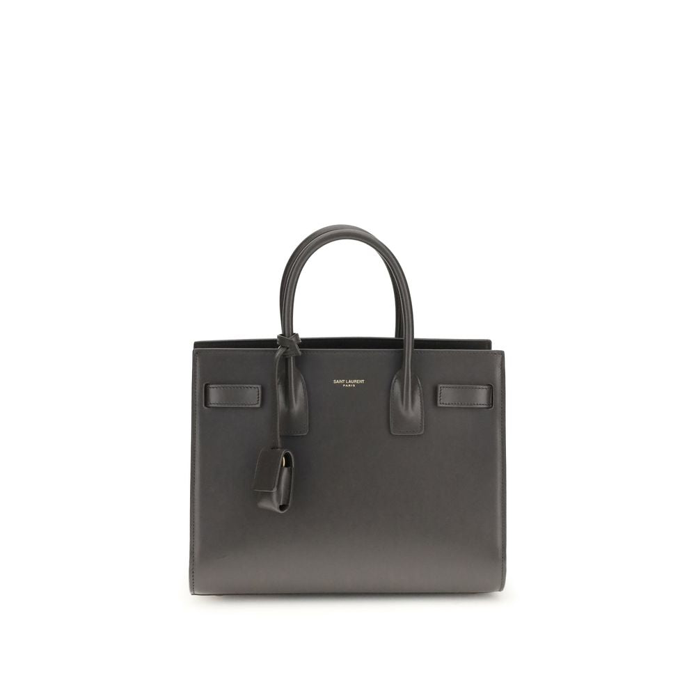 Saint Laurent Graue Kalbsleder Bos Taurus Schultertasche