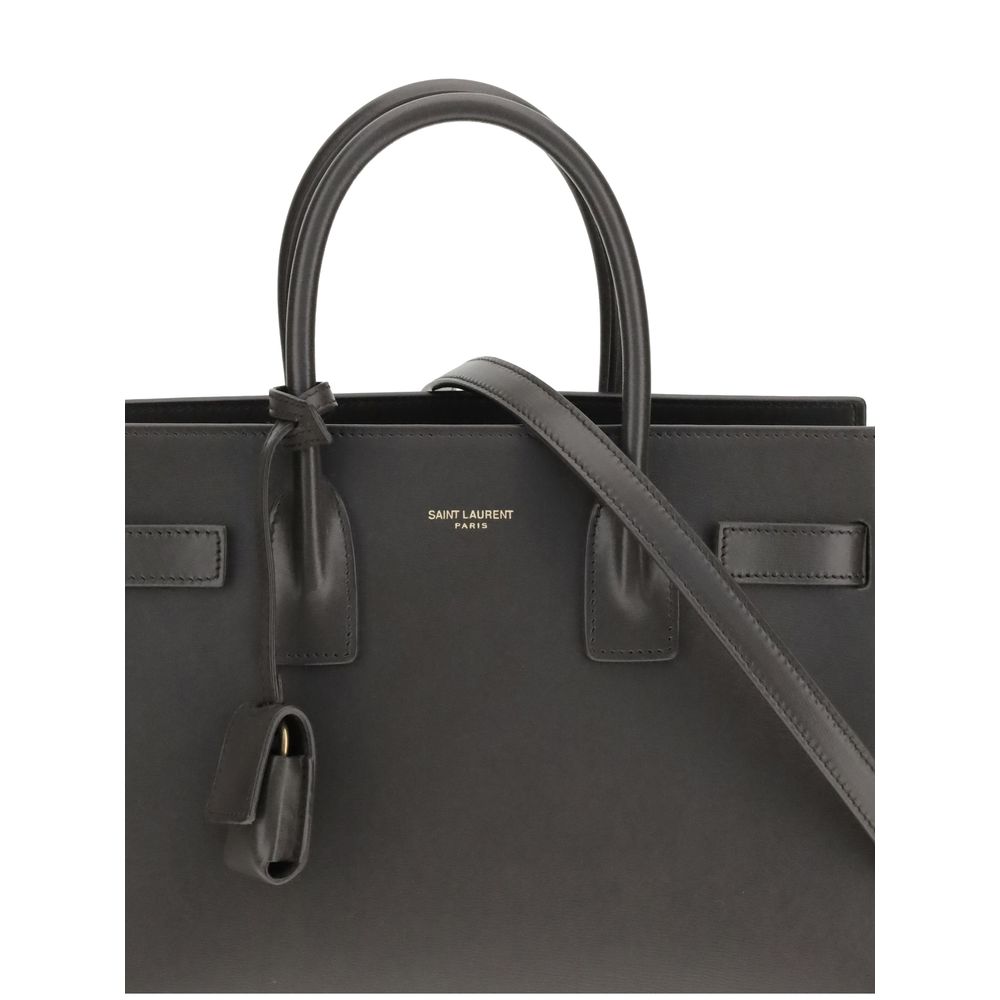 Saint Laurent Graue Kalbsleder Bos Taurus Schultertasche-4