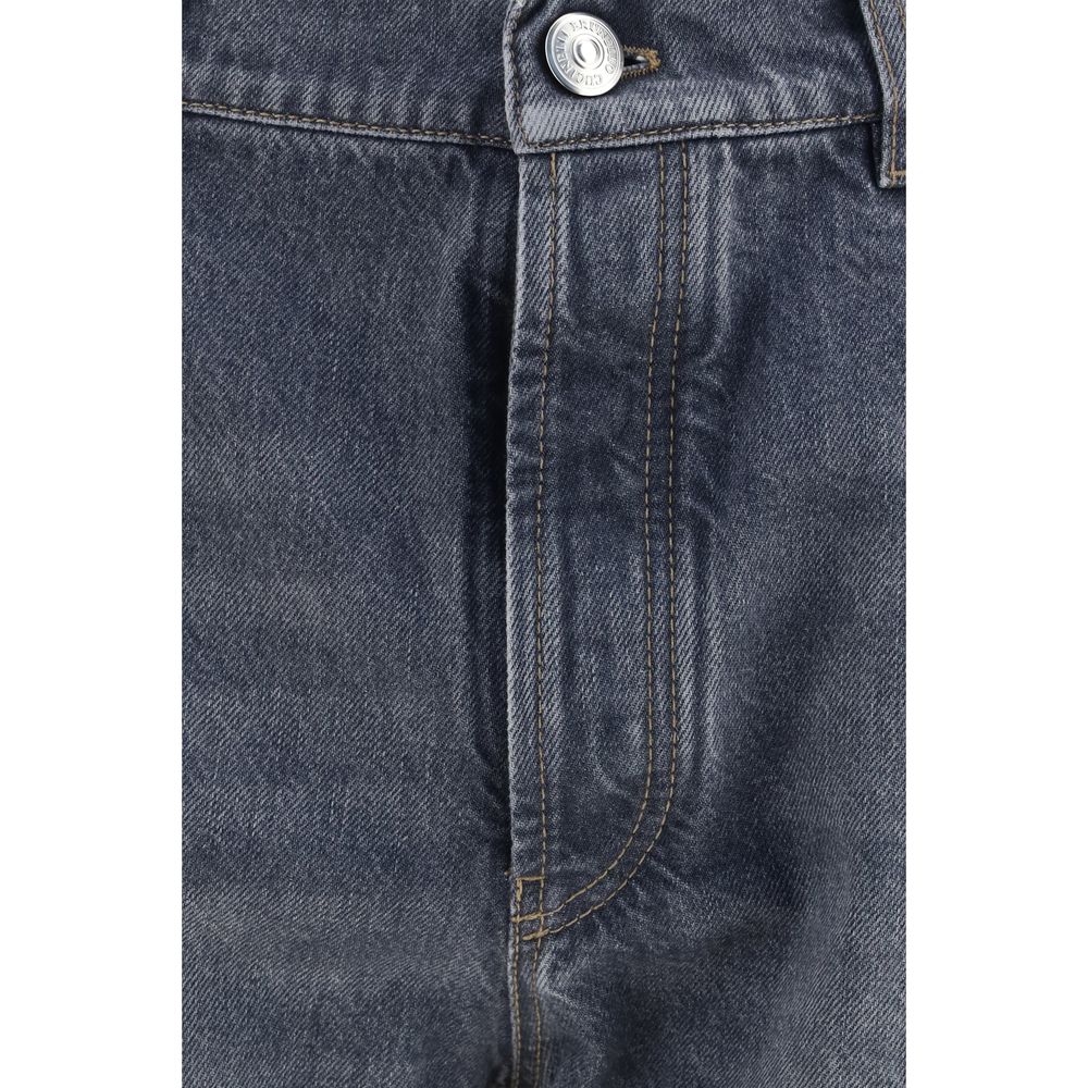 Brunello Cucinelli Graue Jeans aus Baumwolle im geraden Schnitt-3