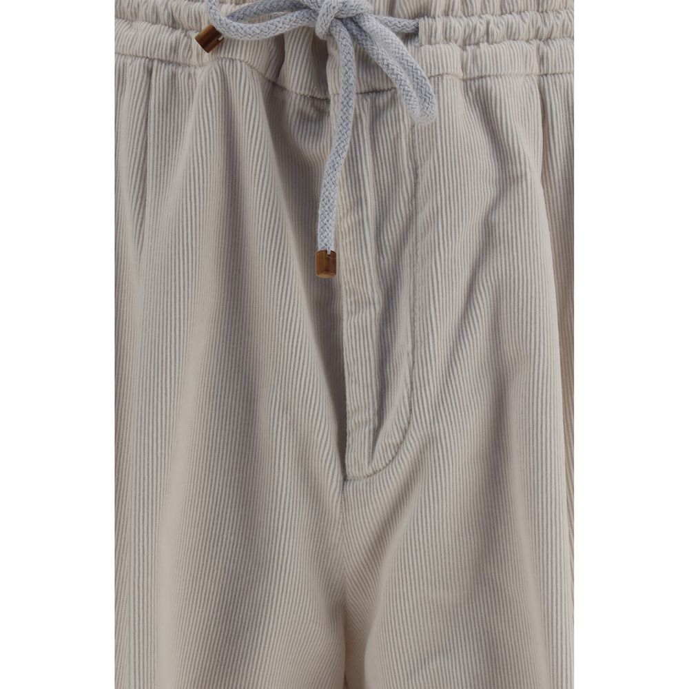 Brunello Cucinelli Beige Cotton Casual Pants-3