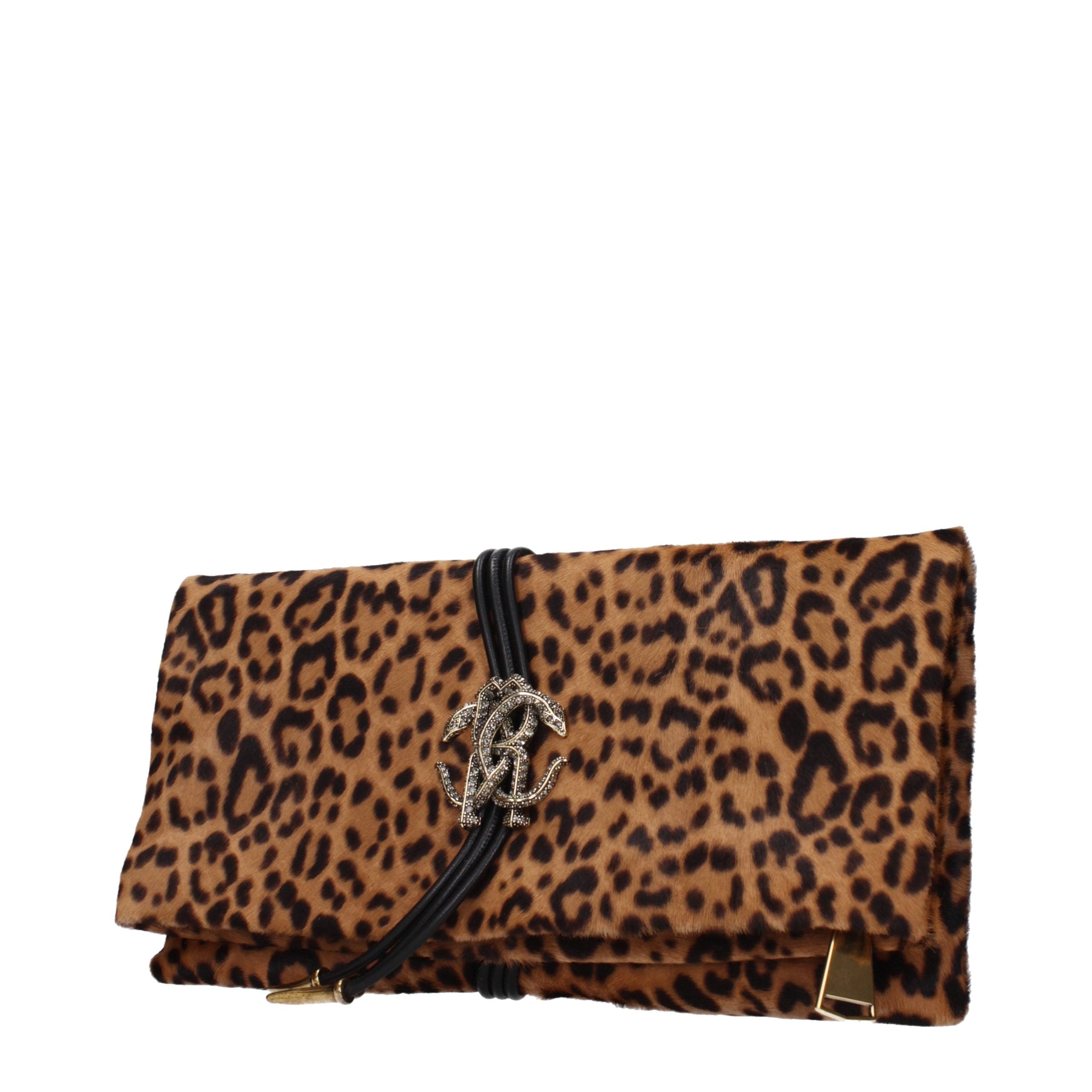 Roberto Cavalli Braune Clutch aus Rosshaar-2