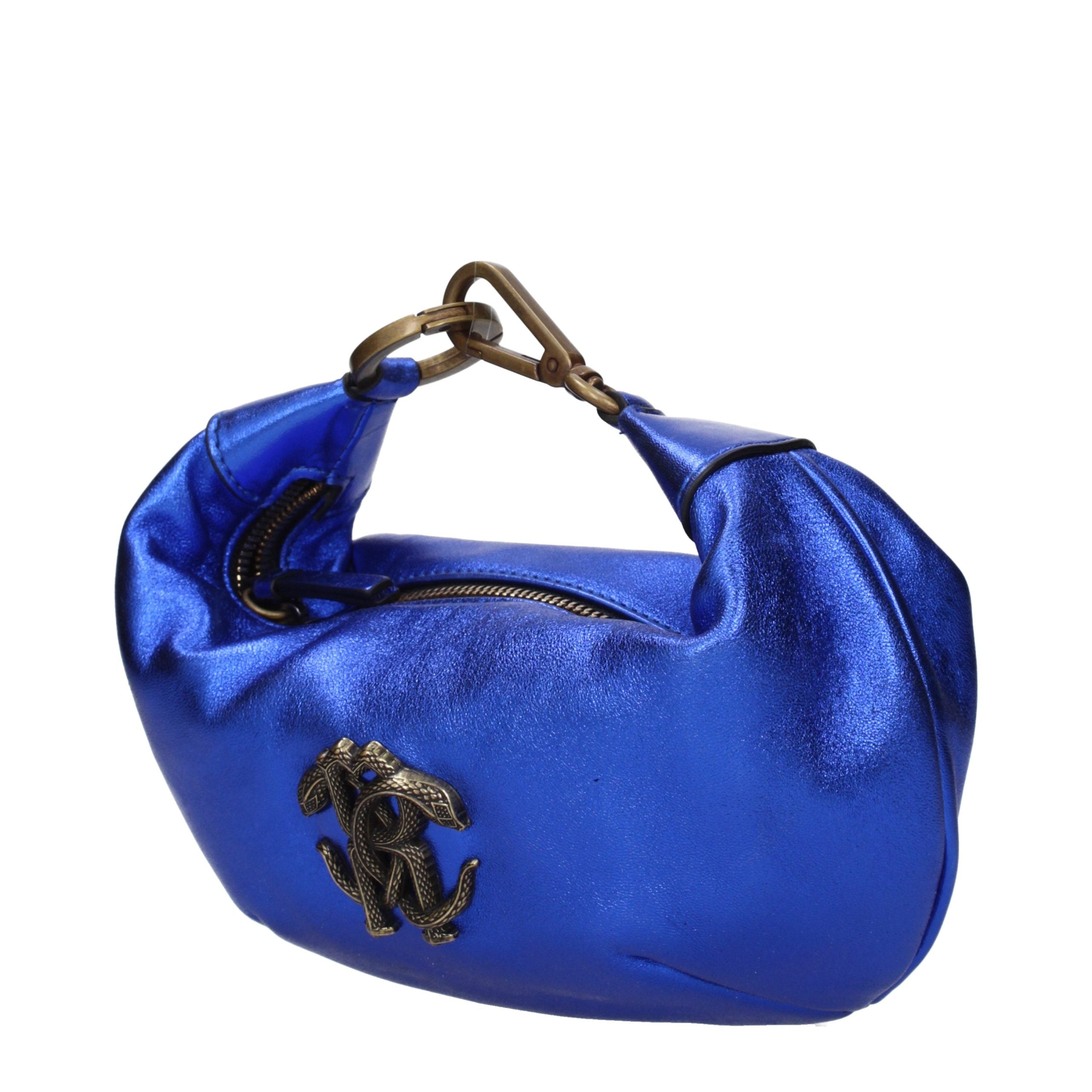 Roberto Cavalli Blaue Lederhandtasche-2