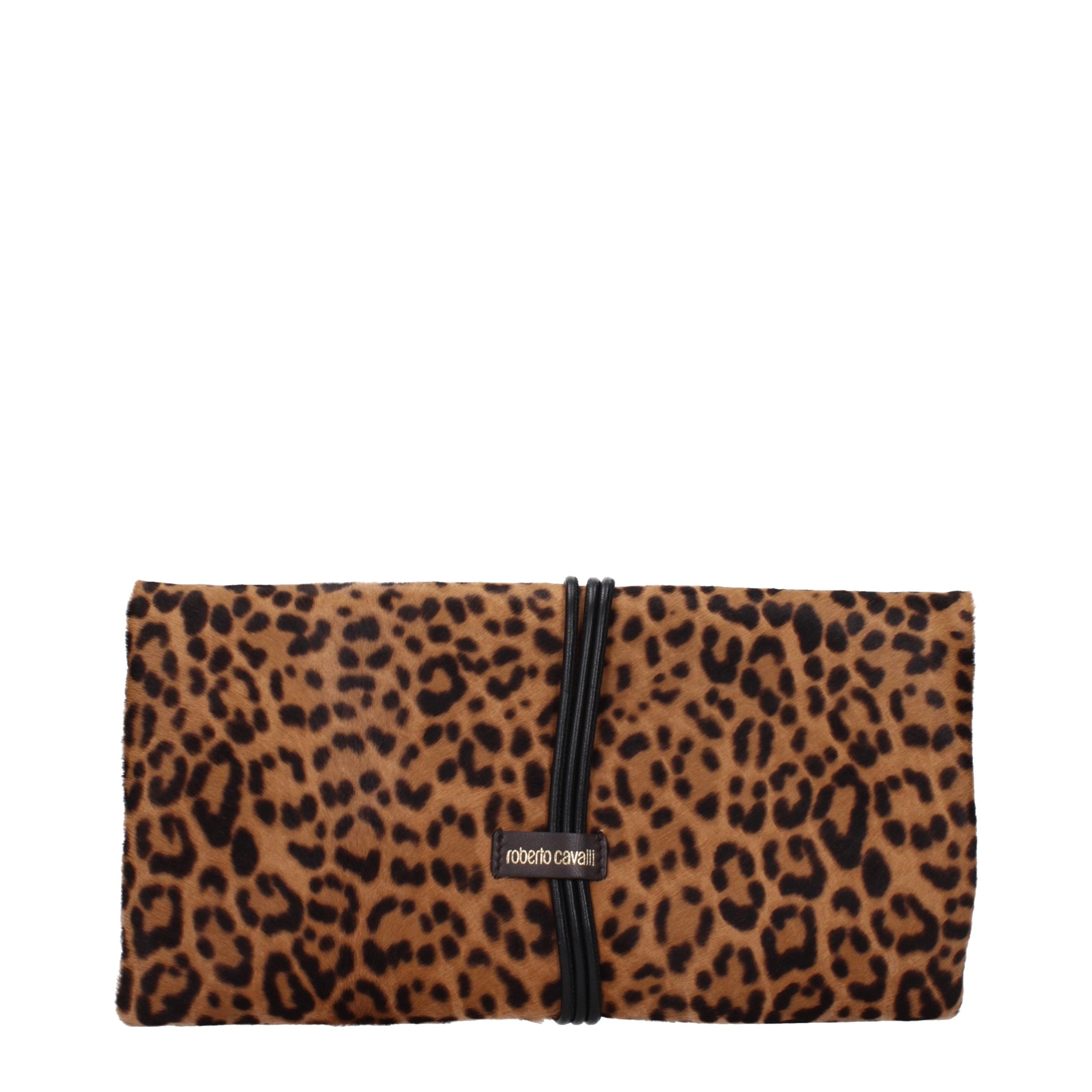 Roberto Cavalli Braune Clutch aus Rosshaar-3