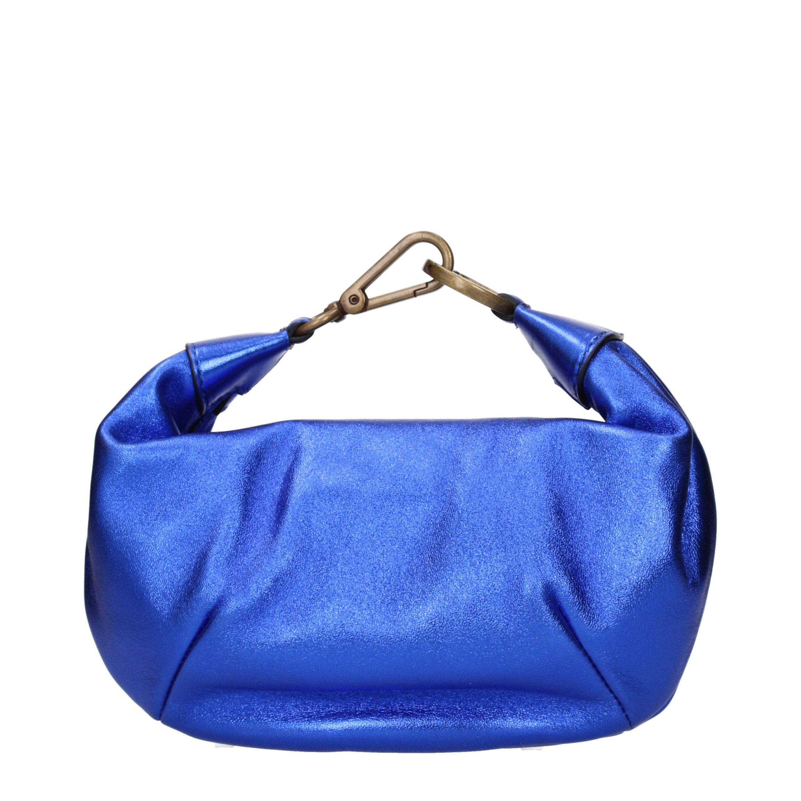 Roberto Cavalli Blaue Lederhandtasche-3