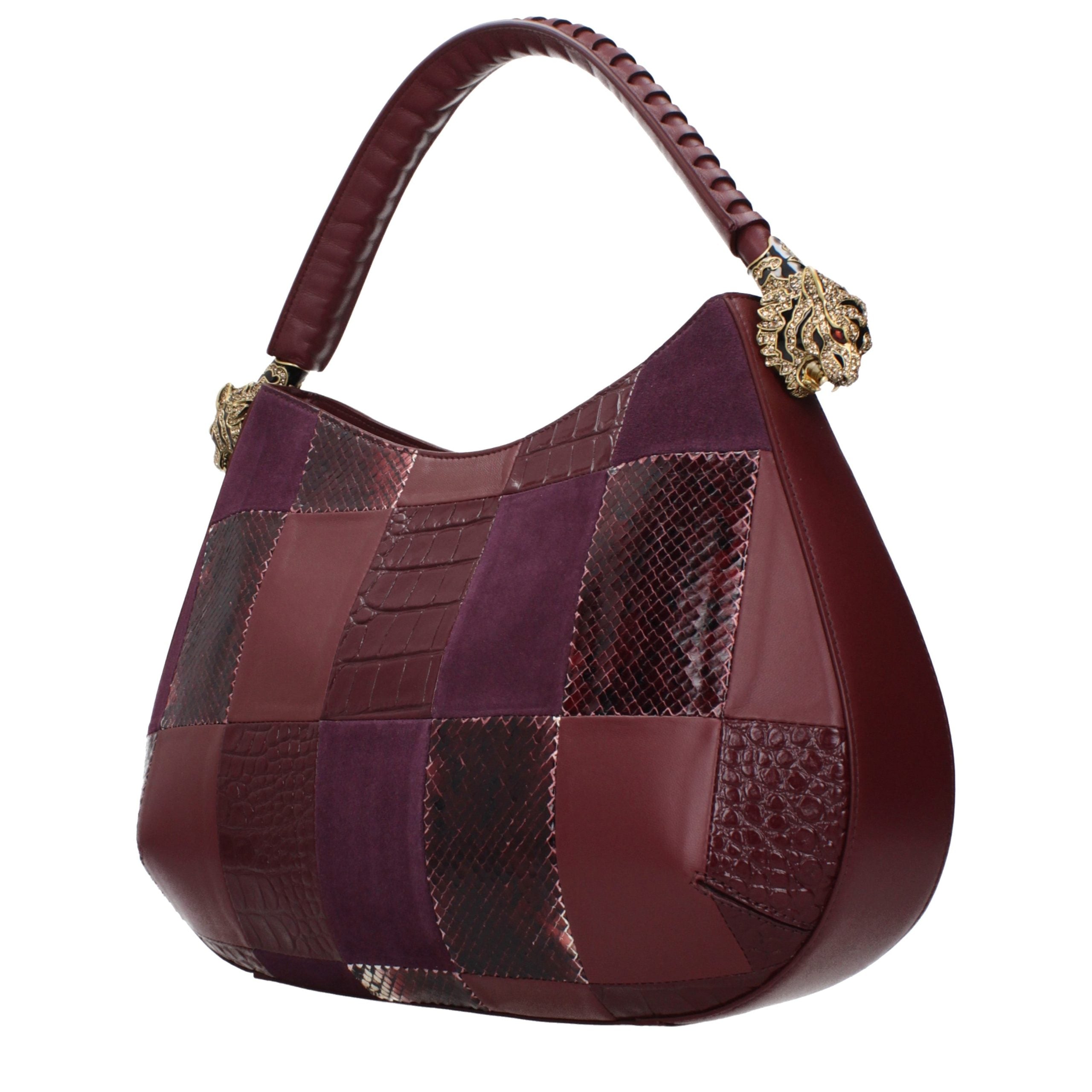 Roberto Cavalli Lila Lederhandtasche-2