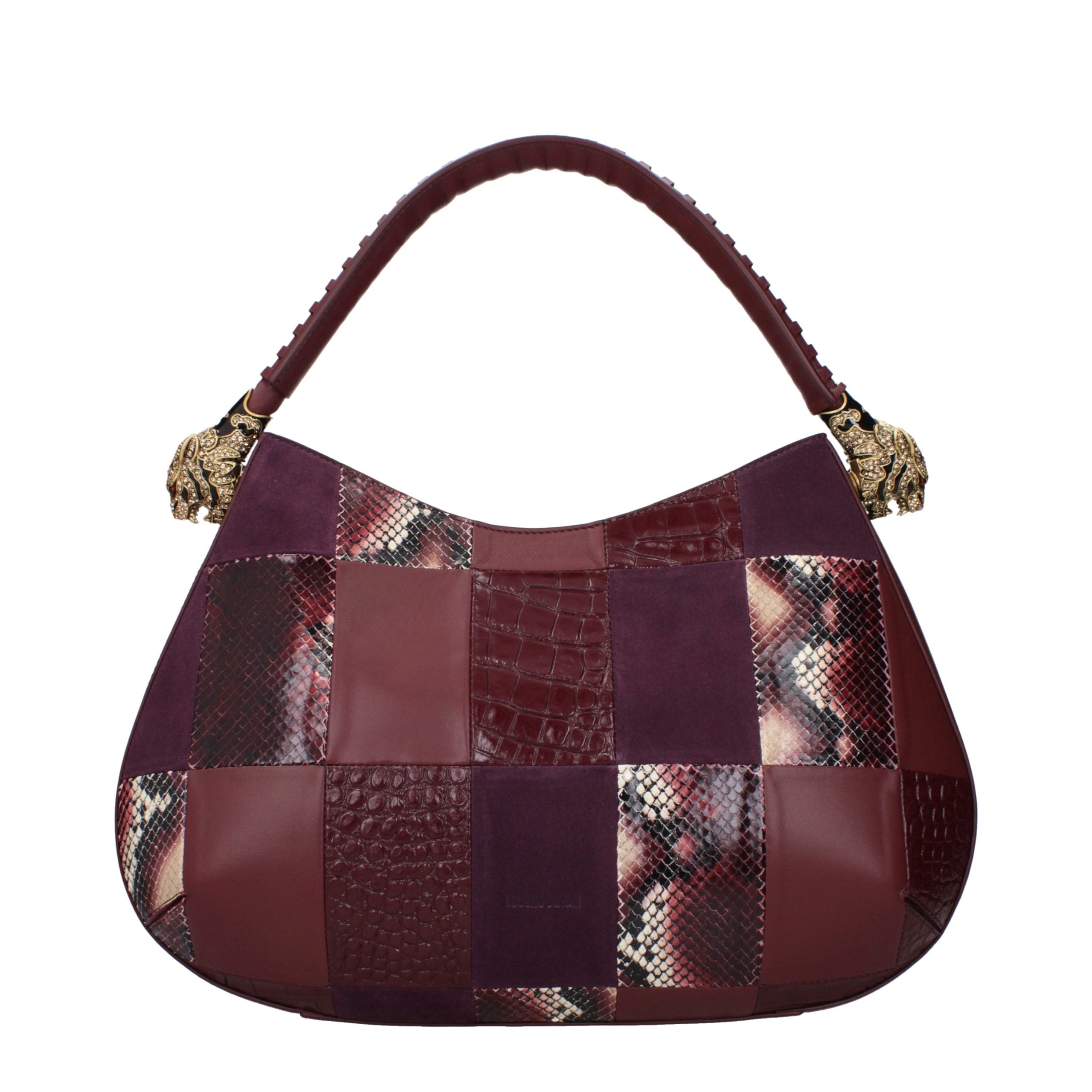 Roberto Cavalli Lila Lederhandtasche-3