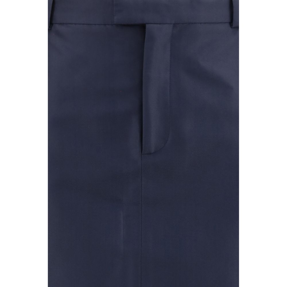 Gucci Blauer Seidenrock-3