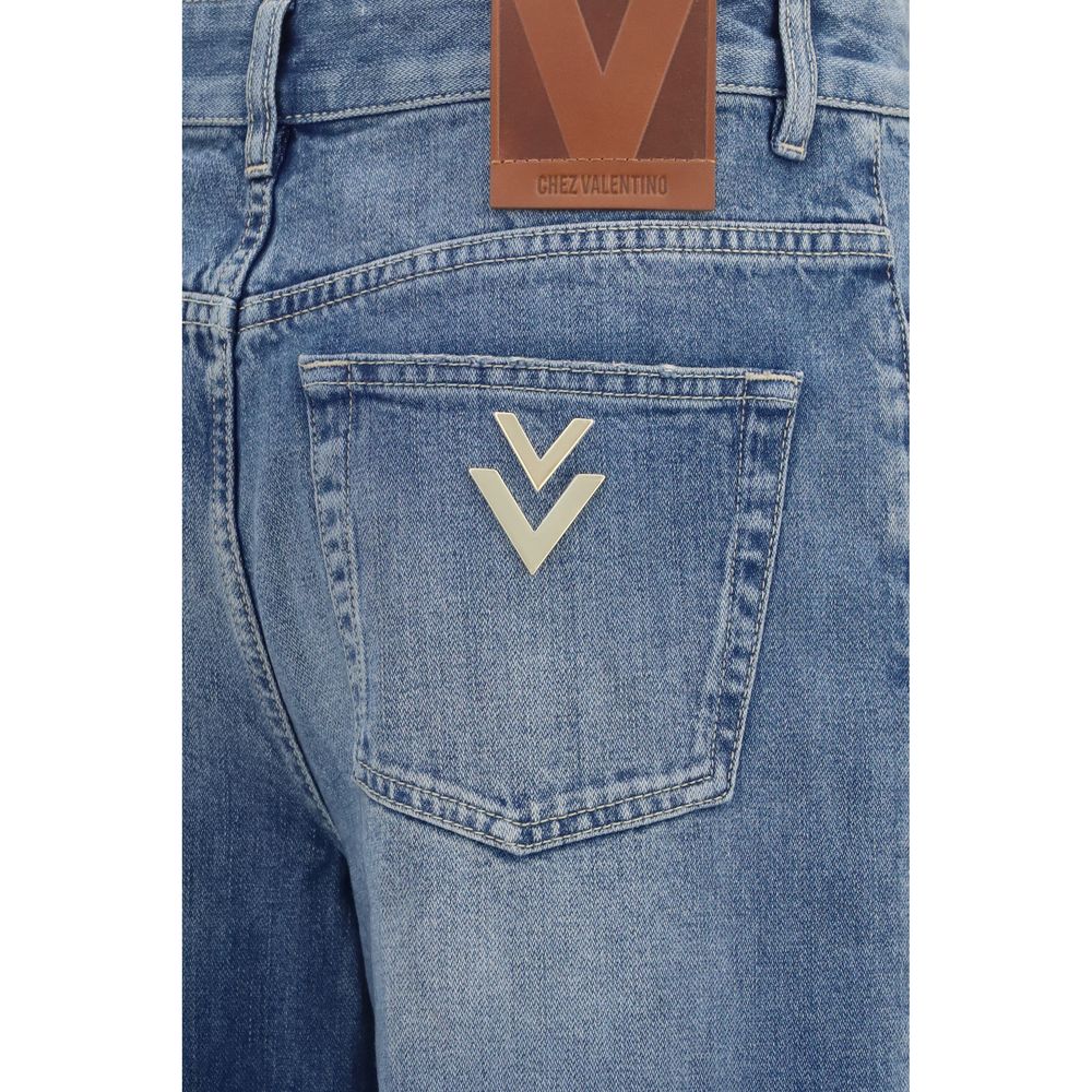 Valentino Blaue Jeans aus Baumwolle im geraden Schnitt-3