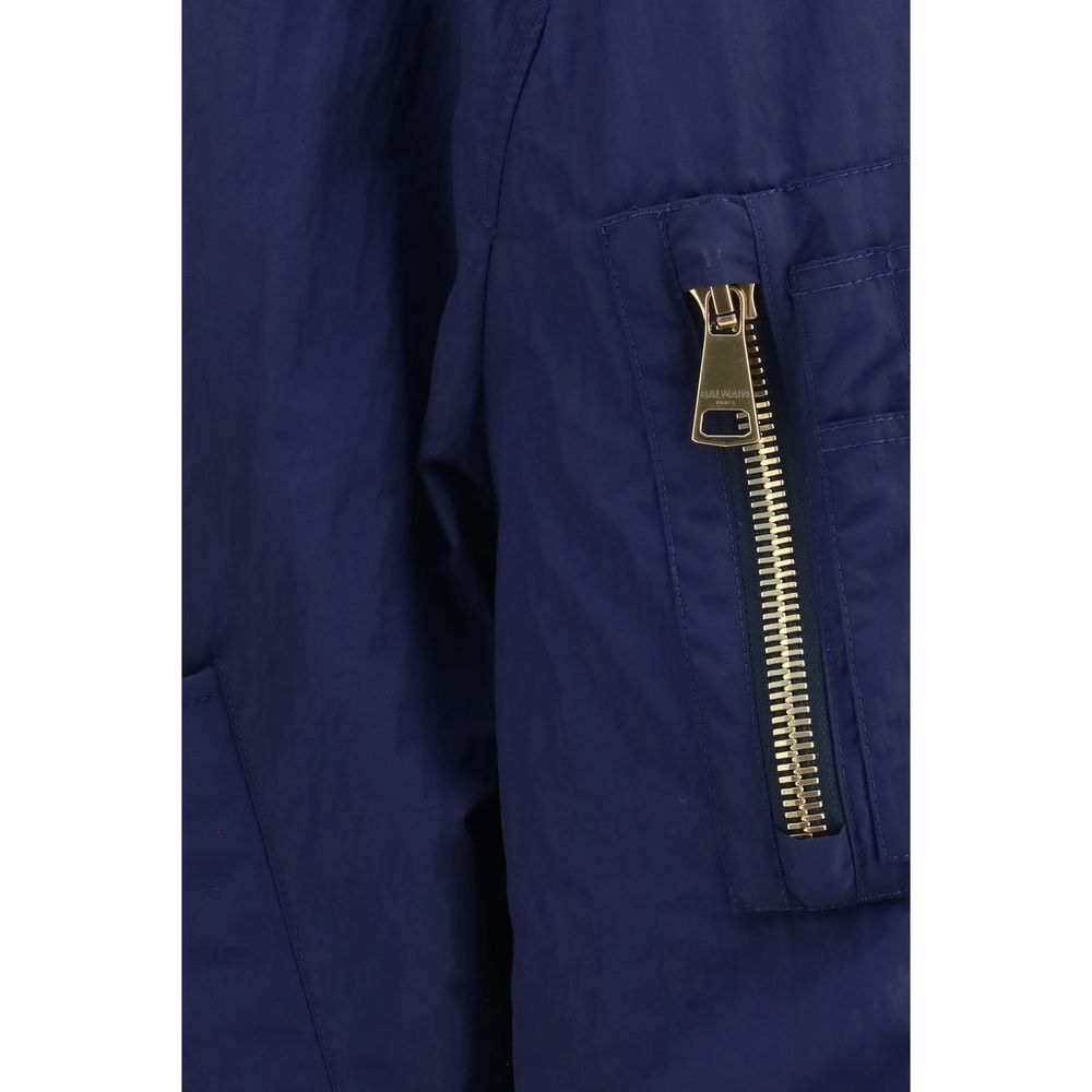 Balmain Blauer Bomber aus Polyamid-3