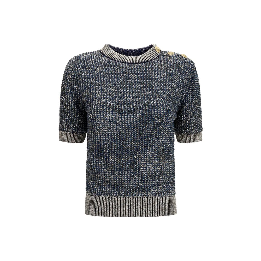 Balmain Blaues Polyamid-Sweatshirt-1