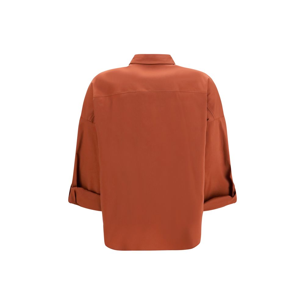 Brunello Cucinelli Braunes Baumwollhemd-2