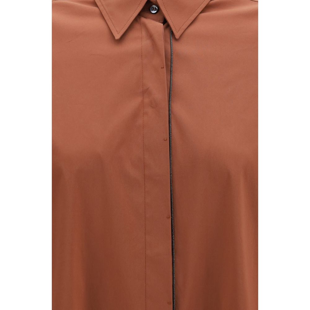 Brunello Cucinelli Braunes Baumwollhemd-3