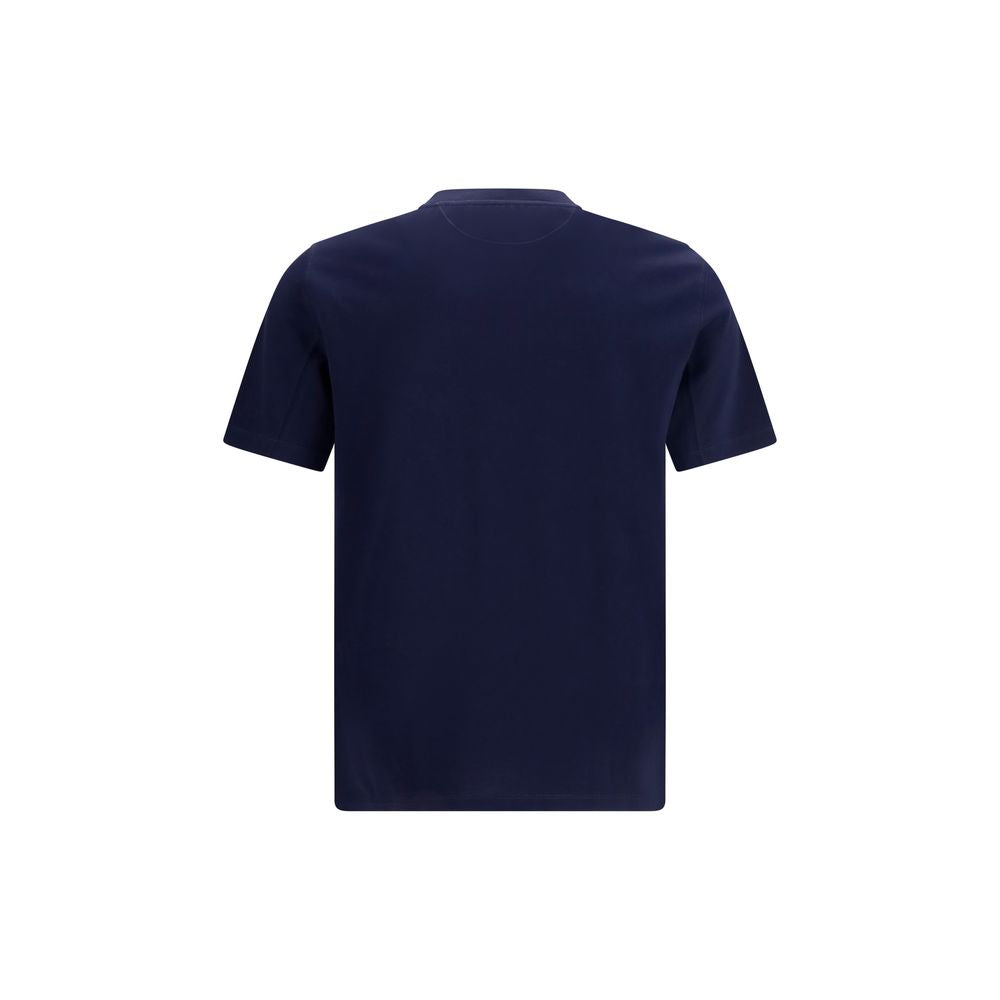 Brunello Cucinelli Blaues Baumwoll-T-Shirt-2