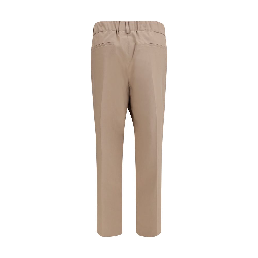 Brunello Cucinelli Beige Cotton Casual Pants-2