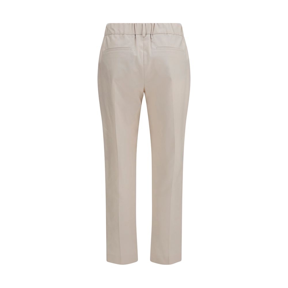 Brunello Cucinelli Beige Cotton Casual Pants-2