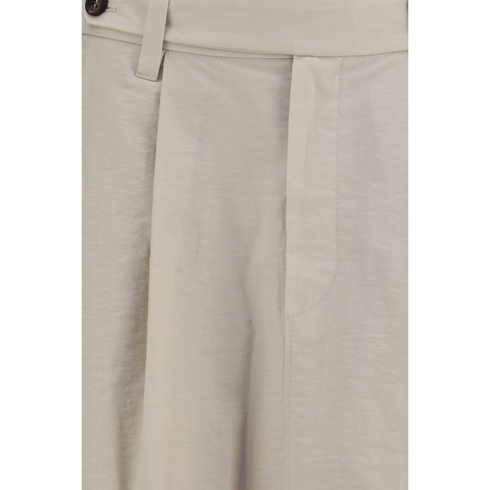 Brunello Cucinelli Beiger Baumwoll-Midirock-3