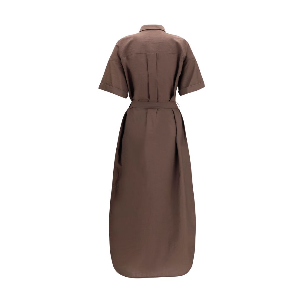 Brunello Cucinelli Braunes Baumwollkleid für die Freizeit-2