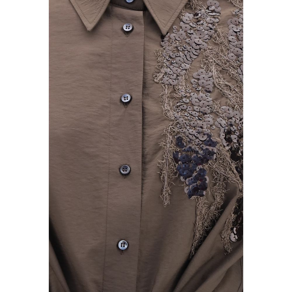Brunello Cucinelli Braunes Baumwollkleid für die Freizeit-3