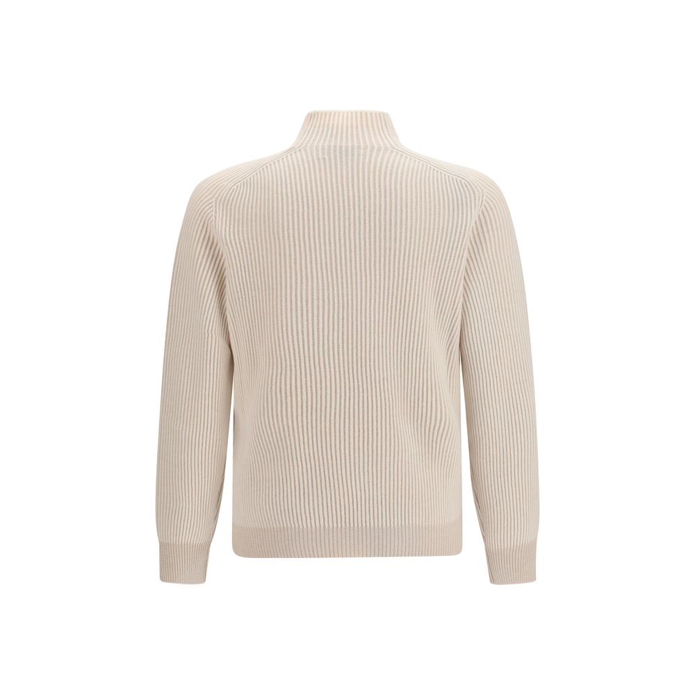 Brunello Cucinelli Beige Kaschmir-Rollkragenpullover-2