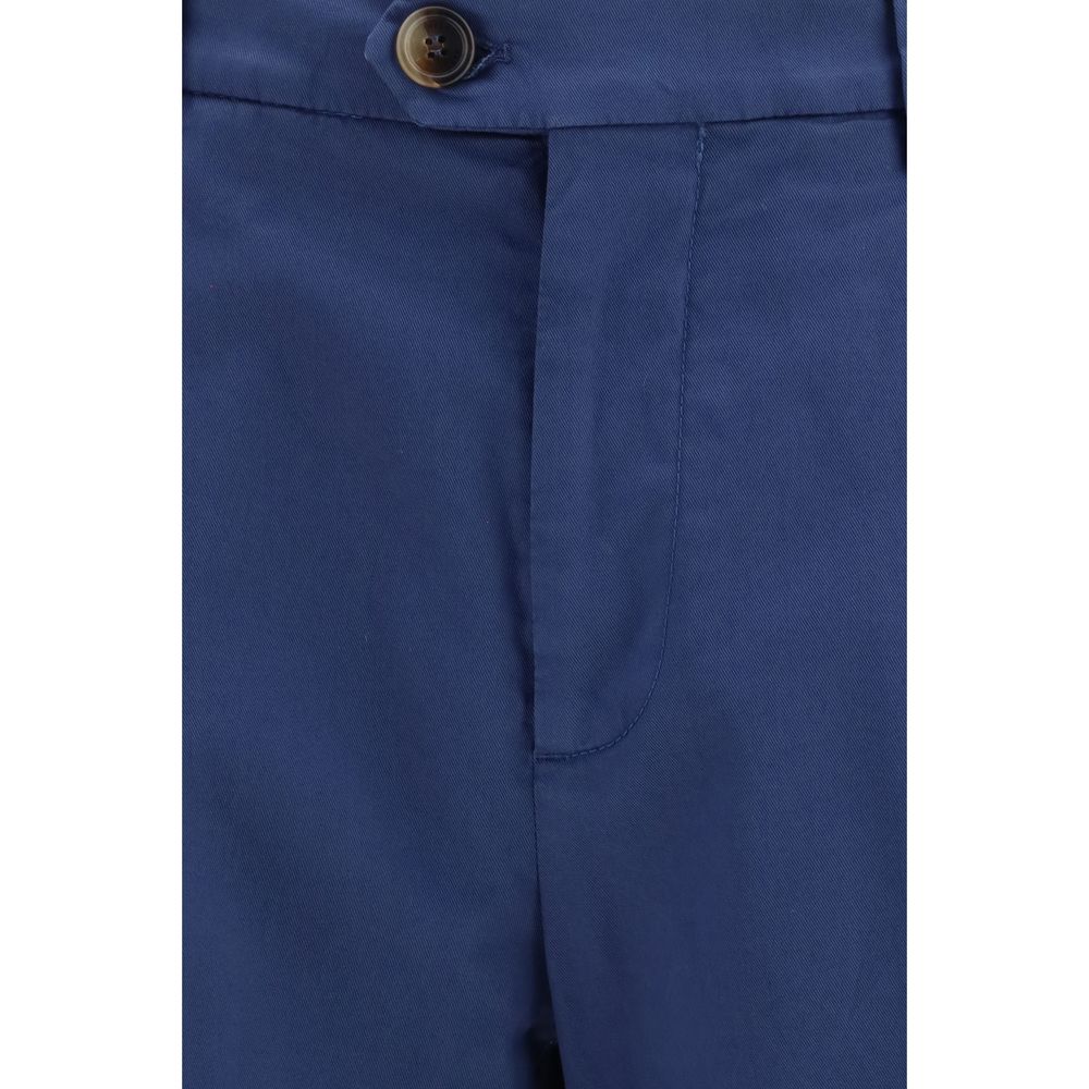 Brunello Cucinelli Blaue Baumwoll-Chino-Hose-3