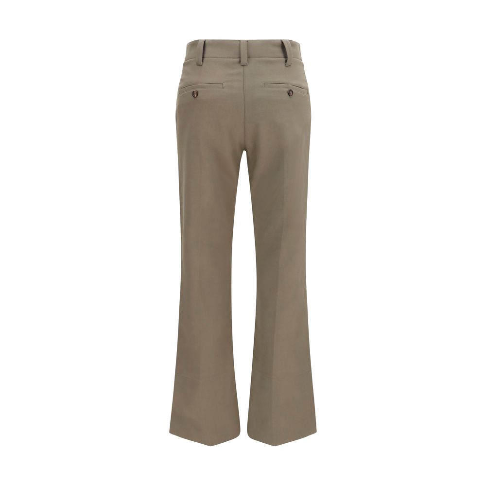 Brunello Cucinelli Braune Baumwollhose mit ausgestelltem Bein-2