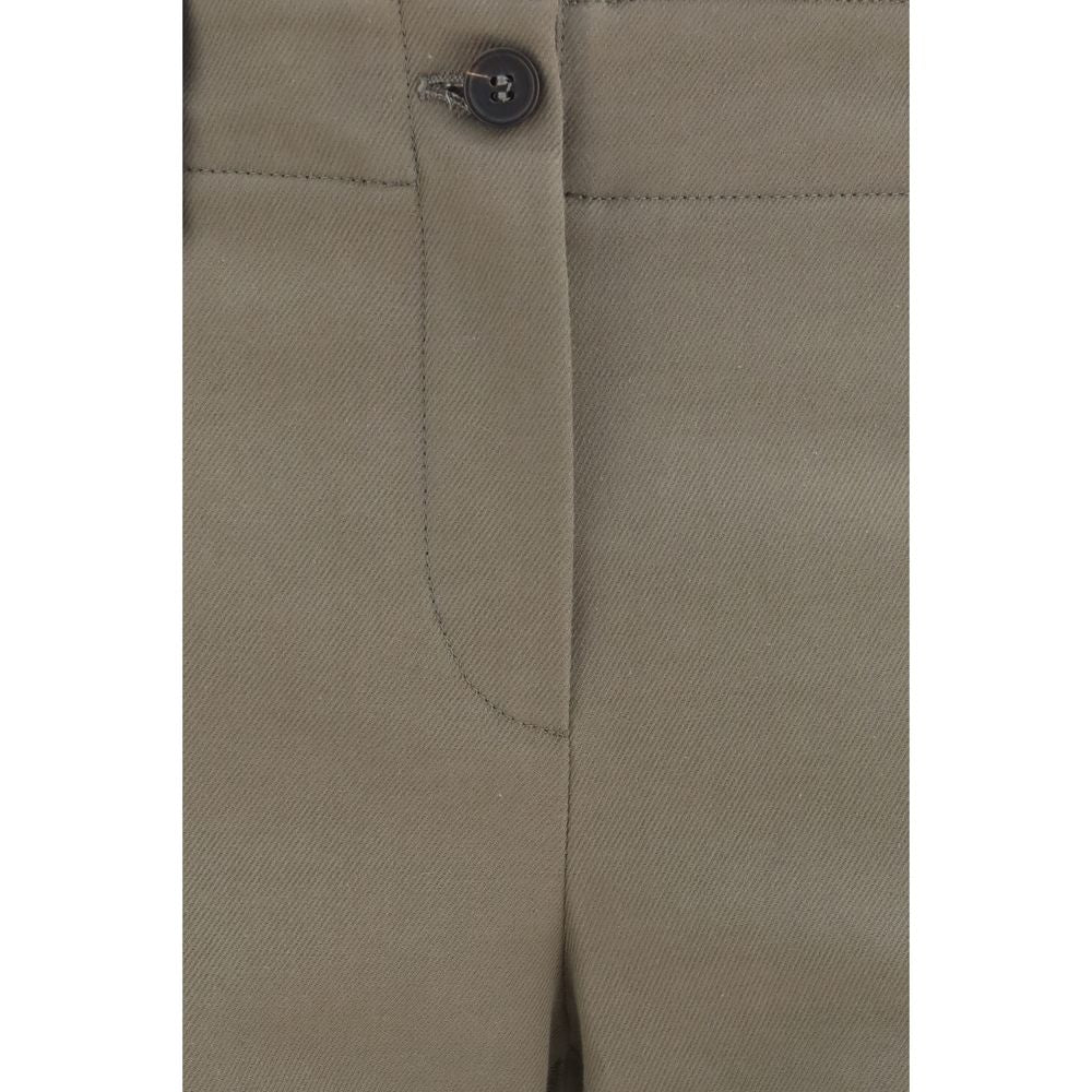 Brunello Cucinelli Braune Baumwollhose mit ausgestelltem Bein-3