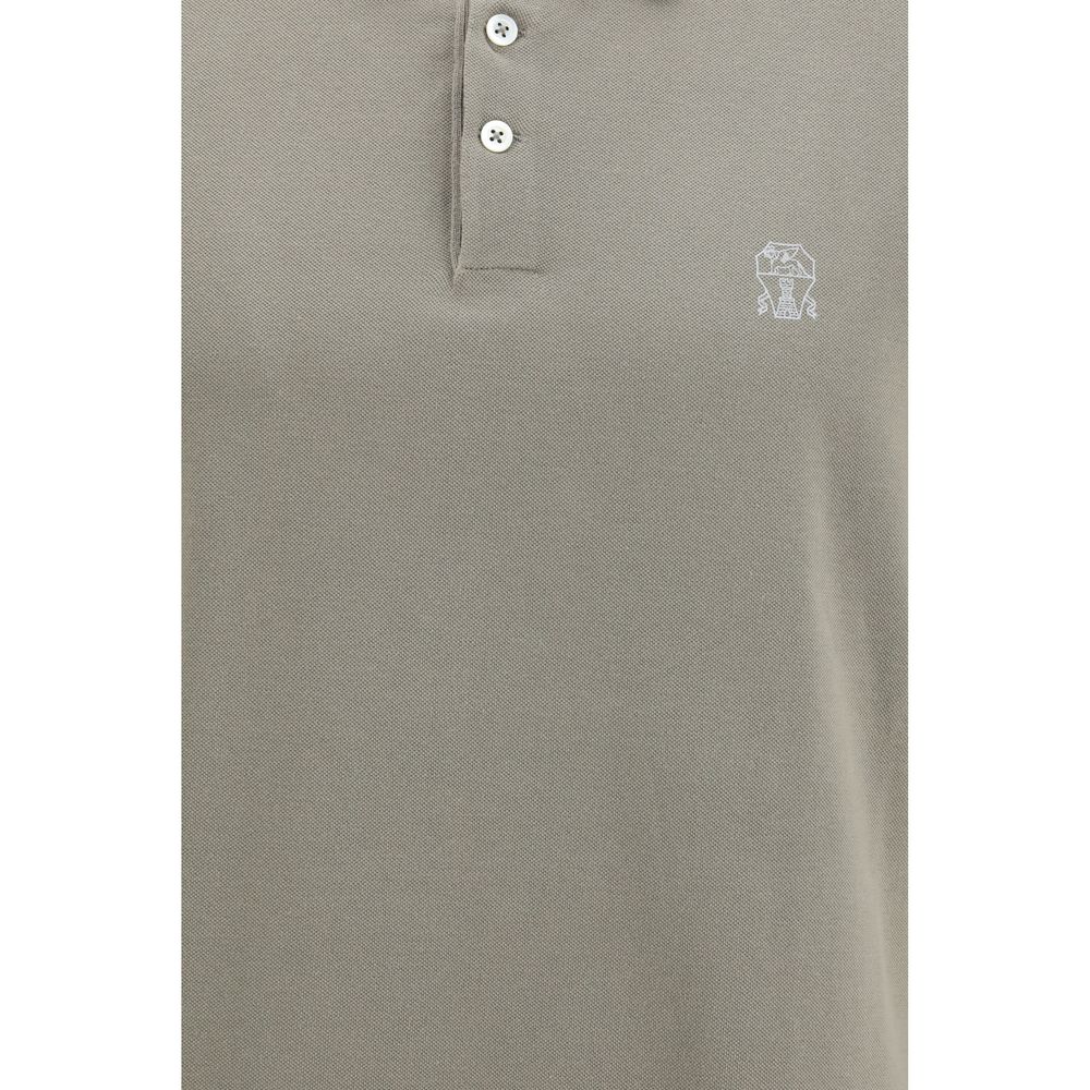 Brunello Cucinelli Bicolor Cotton Polo Shirt-3
