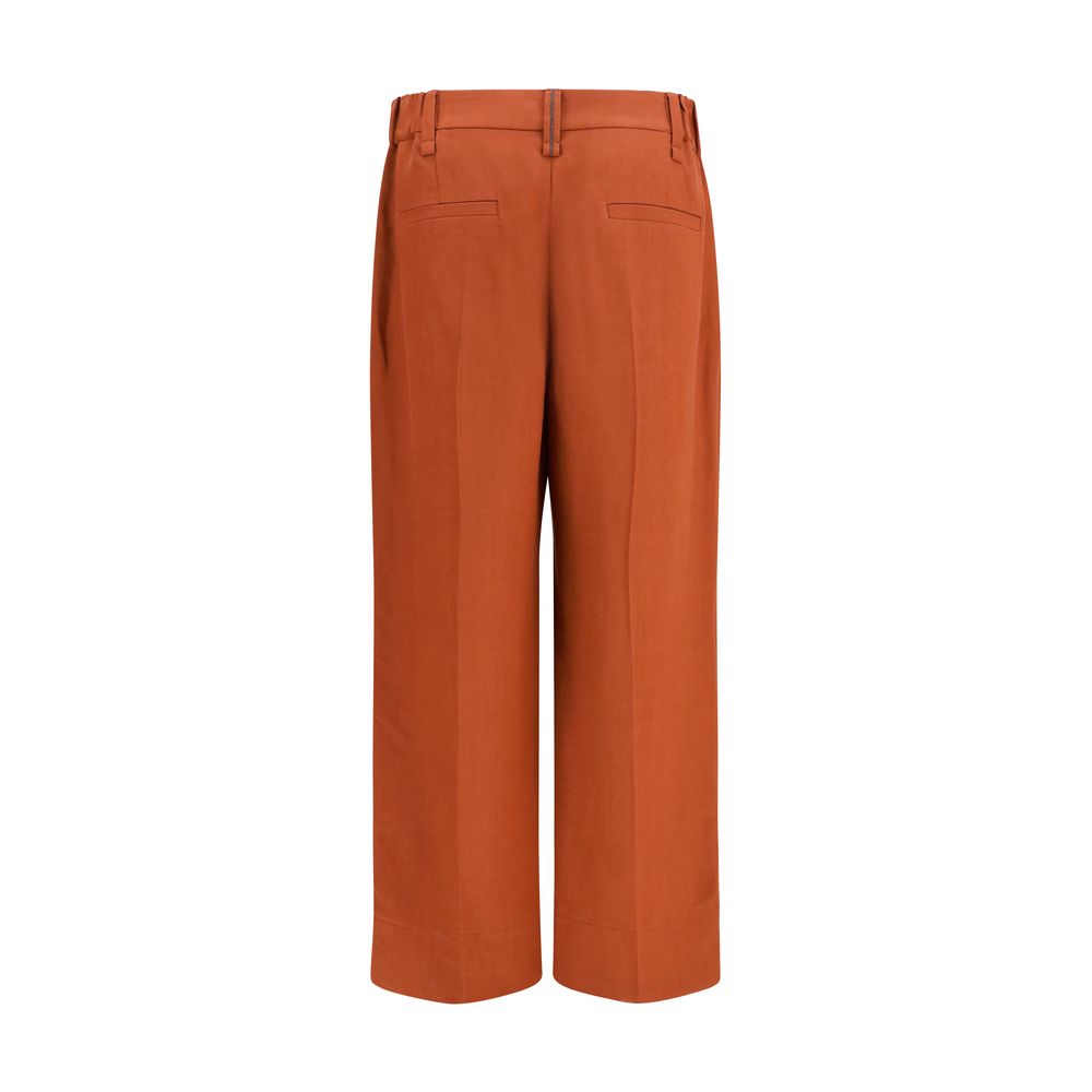 Brunello Cucinelli Braune Viskose-Freizeithose-2