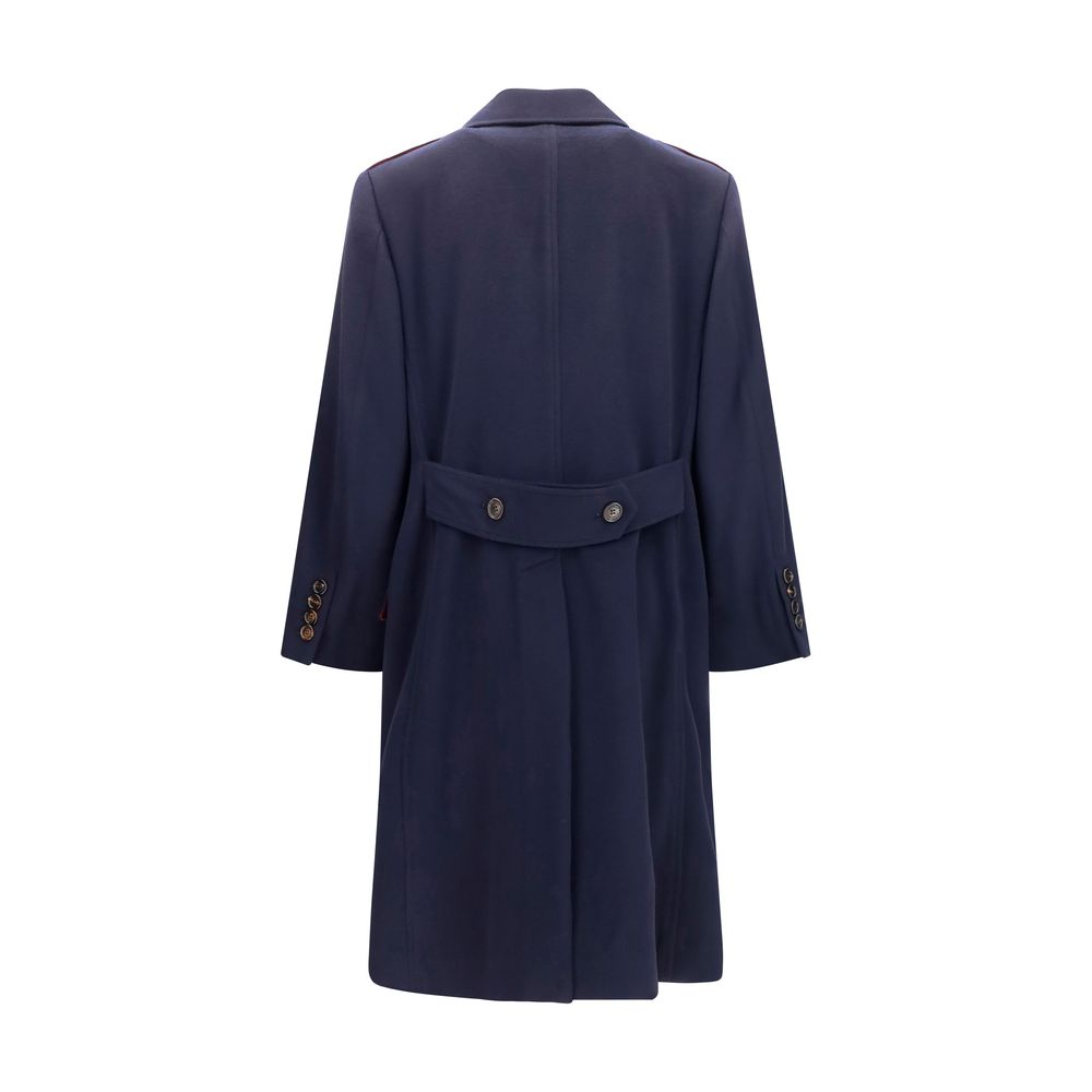 Brunello Cucinelli Blauer Wollmantel Oves Aries-2