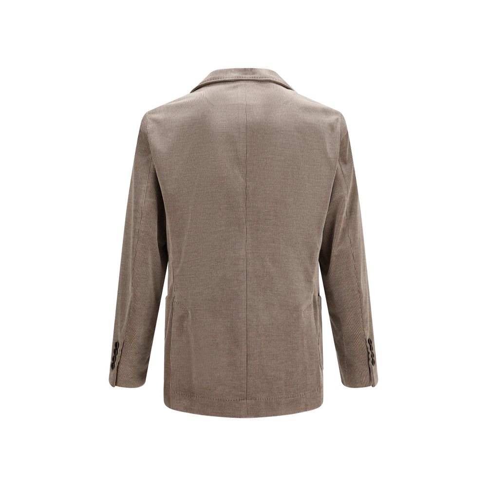 Brunello Cucinelli Graue Baumwolljacke in voller Länge-2