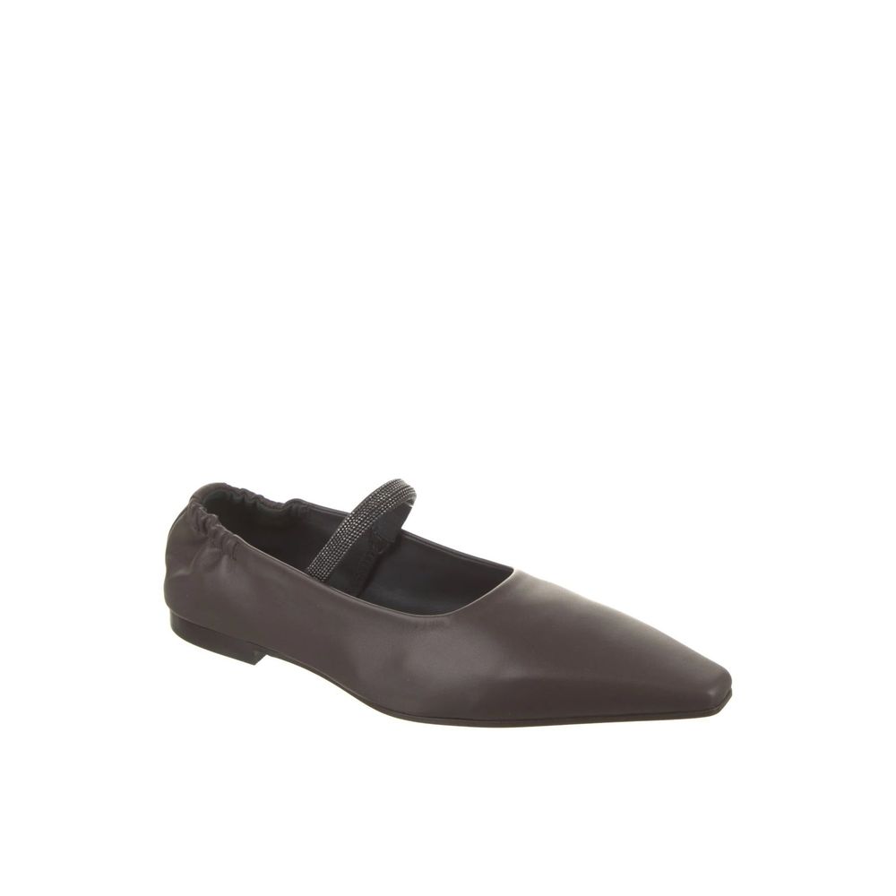 Brunello Cucinelli Ballerinas aus braunem Leder-2