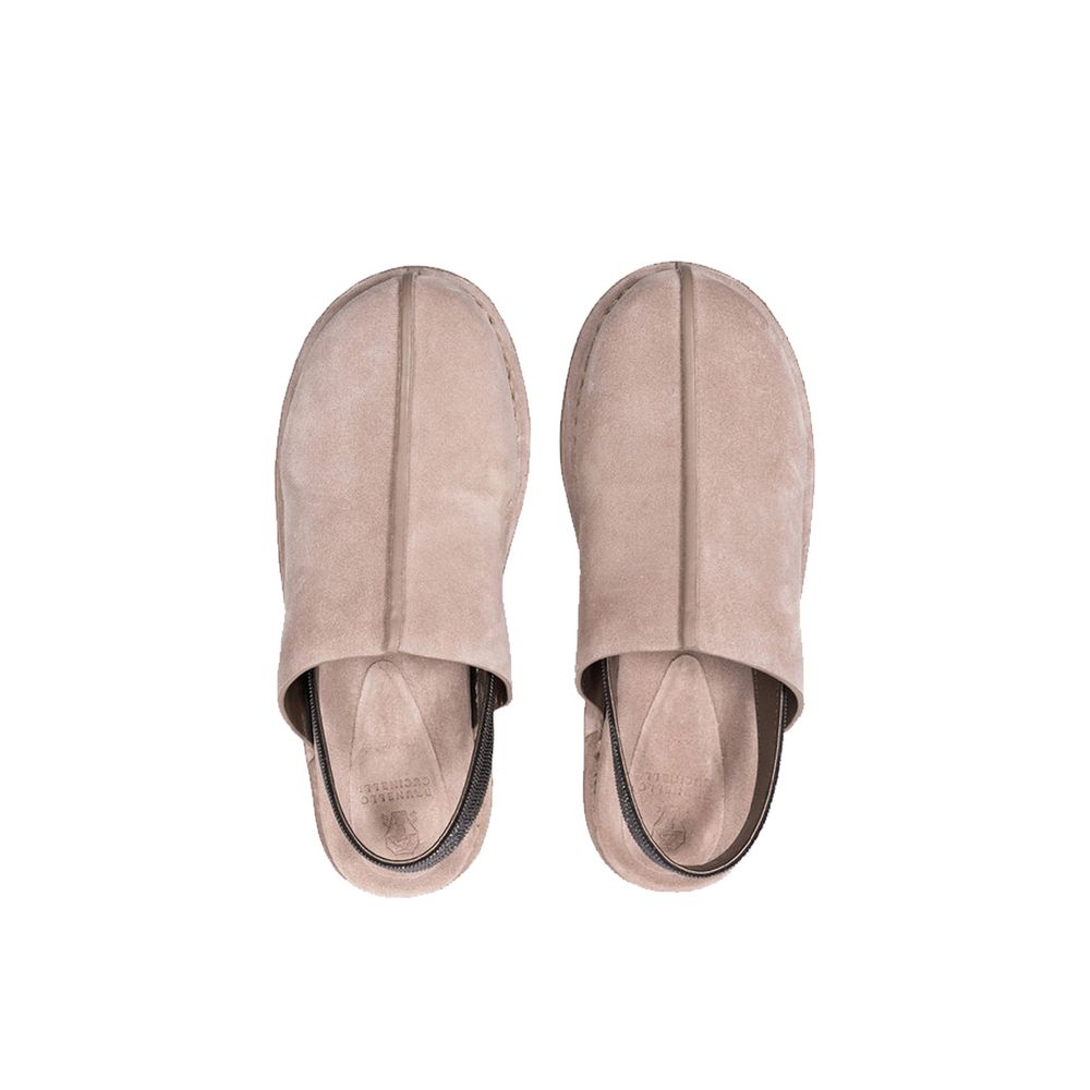 Brunello Cucinelli Braune Leder-Mules-3