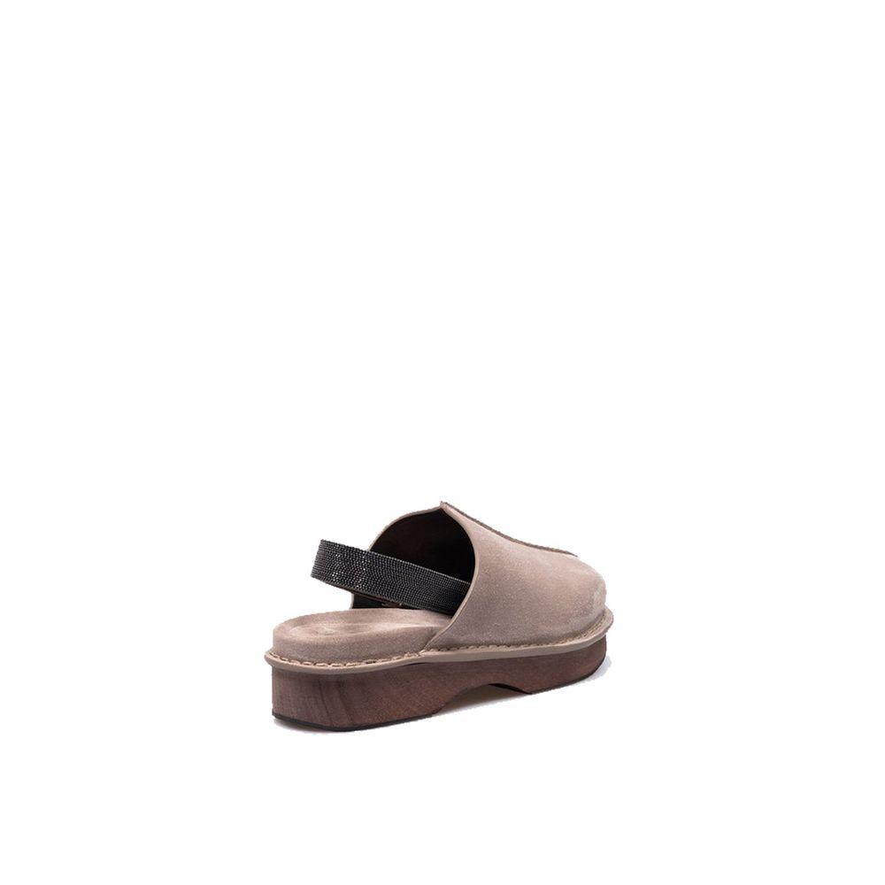 Brunello Cucinelli Braune Leder-Mules-4