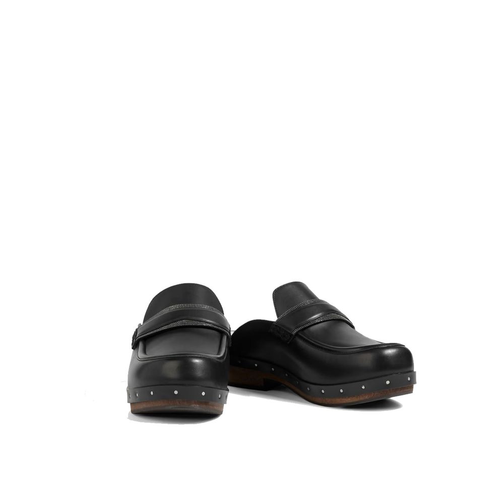 Brunello Cucinelli Schwarze Mules aus Leder-2