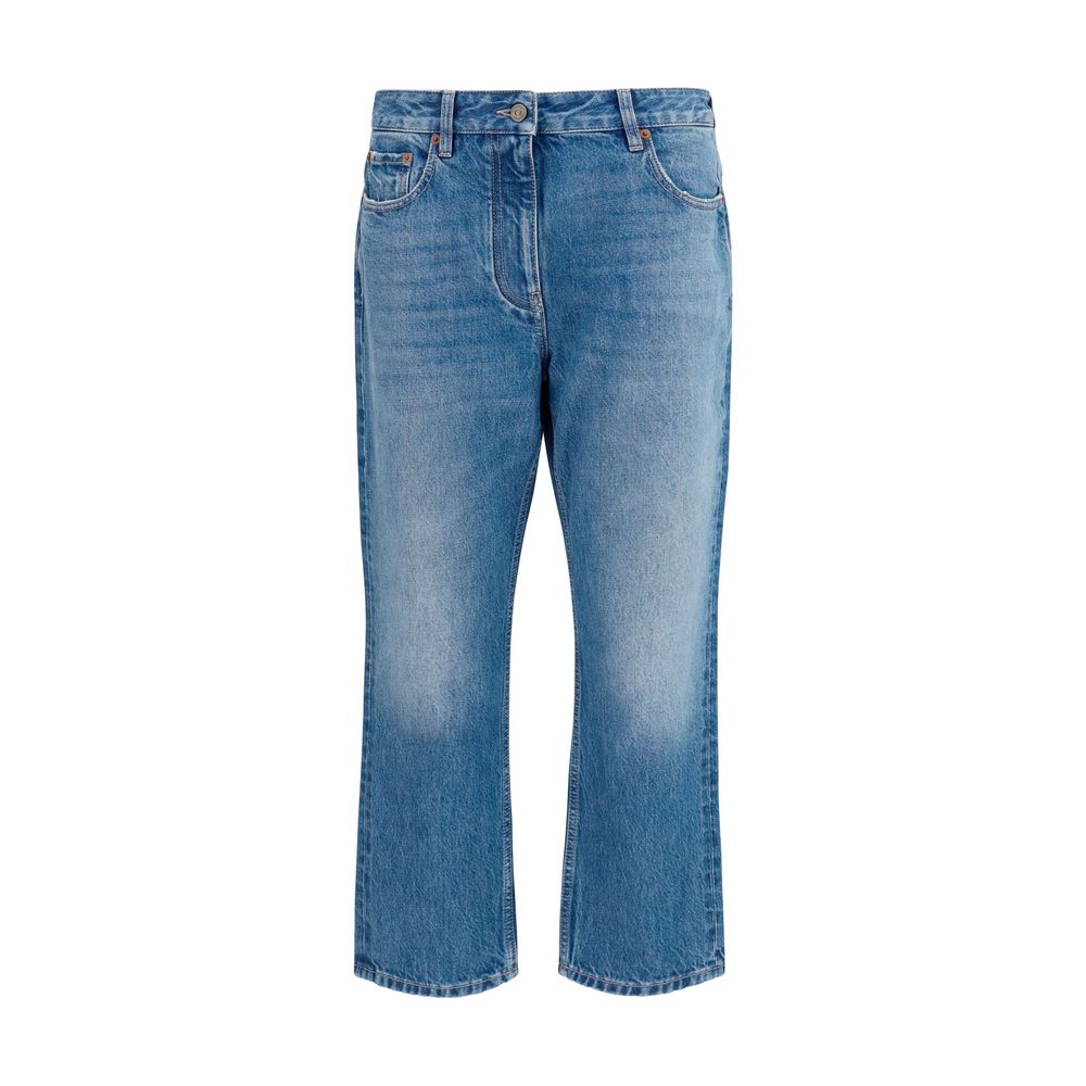 Valentino Blaue Jeans aus Baumwolle im geraden Schnitt