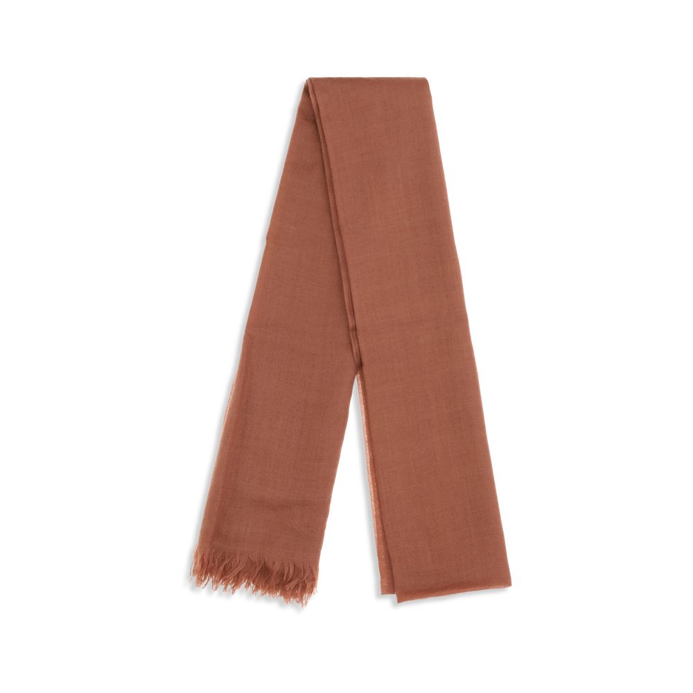 Brunello Cucinelli Orange Cashmere Foulard-2