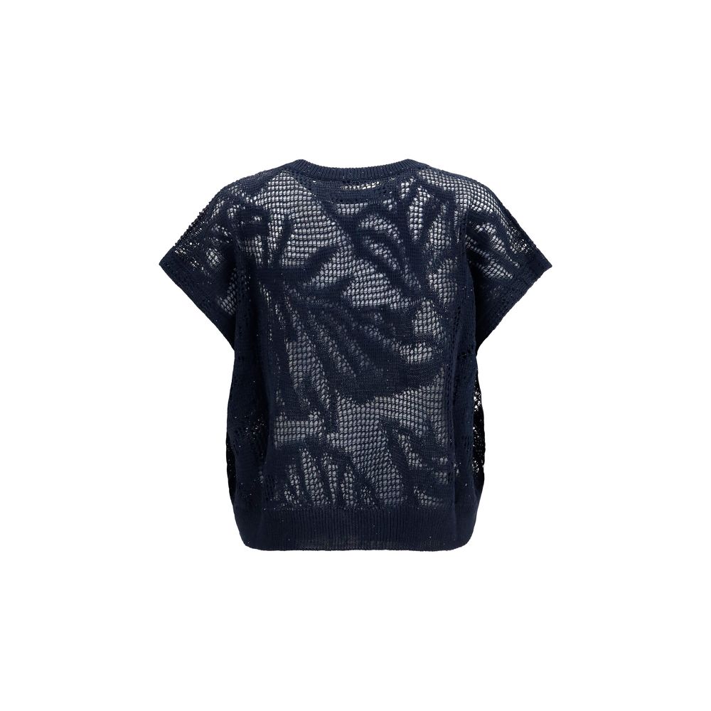 Brunello Cucinelli Blaues Leinen-Sweatshirt-2