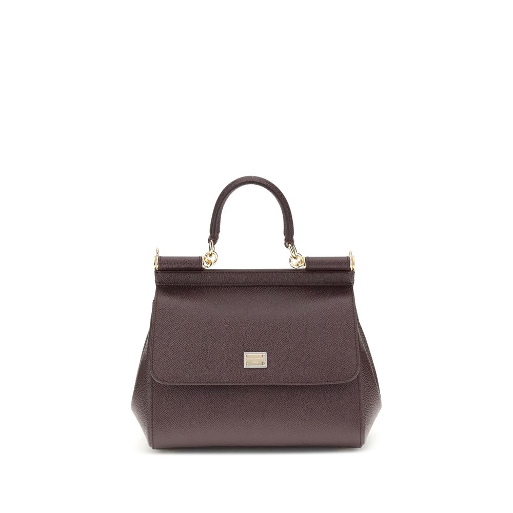 Dolce & Gabbana Braune Kalbsleder Bos Taurus Schultertasche-1