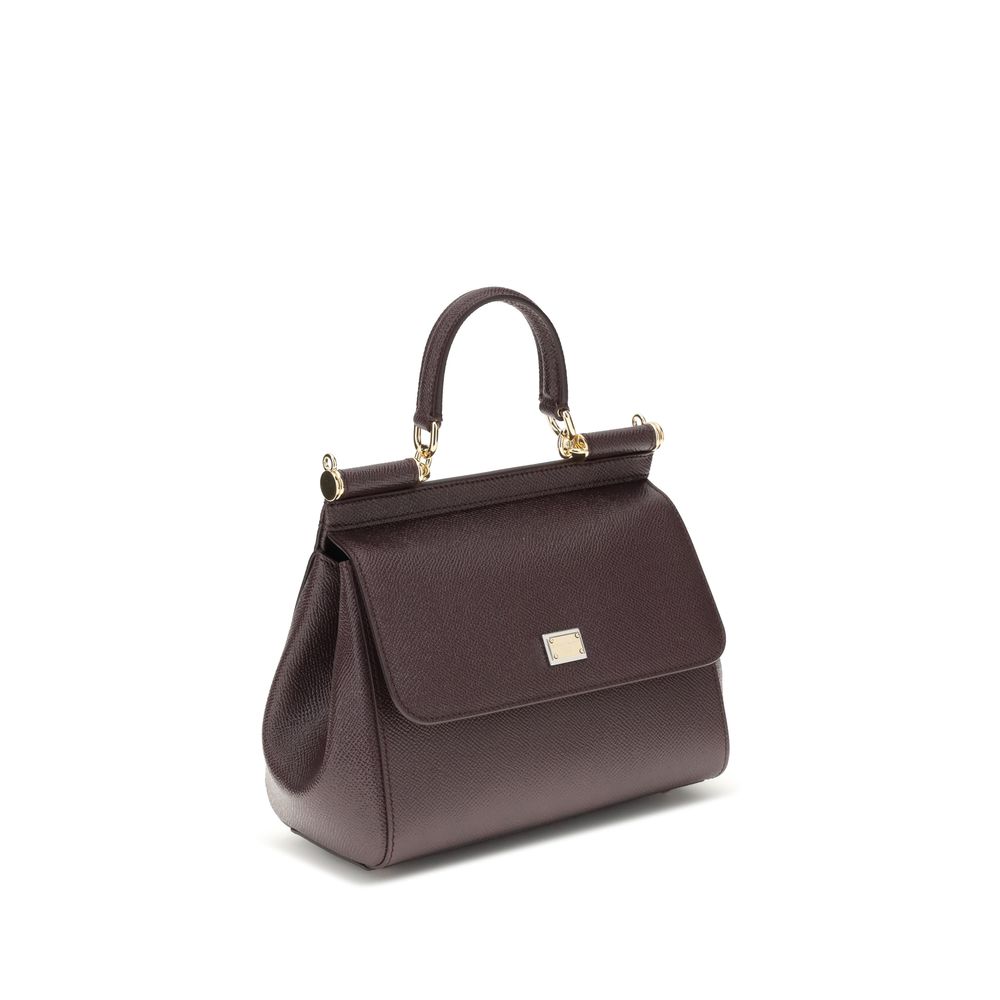 Dolce & Gabbana Braune Kalbsleder Bos Taurus Schultertasche-2