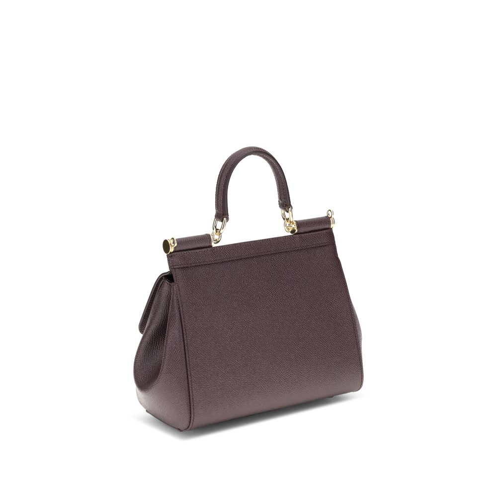 Dolce & Gabbana Braune Kalbsleder Bos Taurus Schultertasche-3