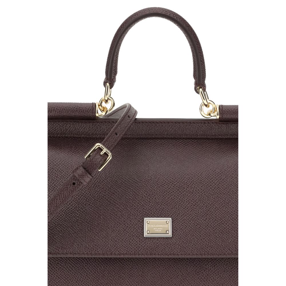 Dolce & Gabbana Braune Kalbsleder Bos Taurus Schultertasche-4