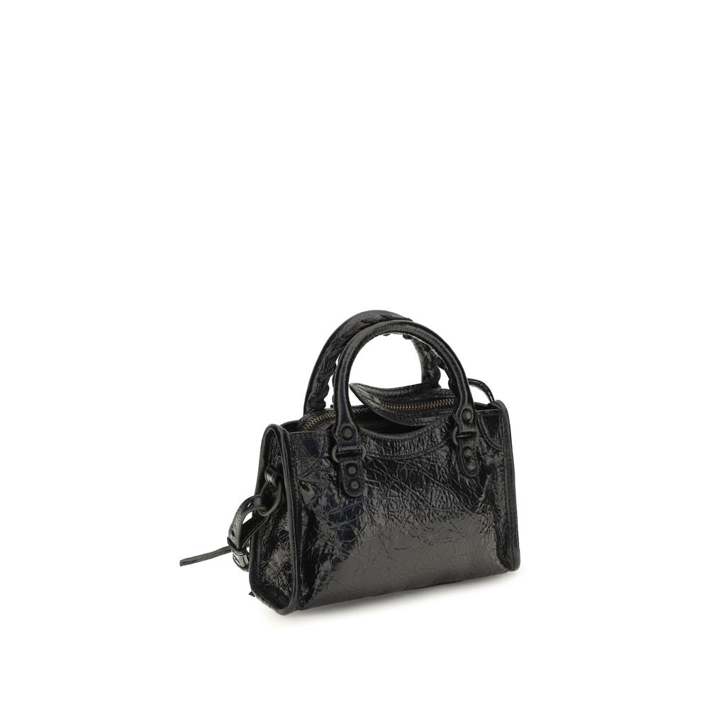 Balenciaga Schwarze Lammleder Schultertasche Ovis Aries Aries-3