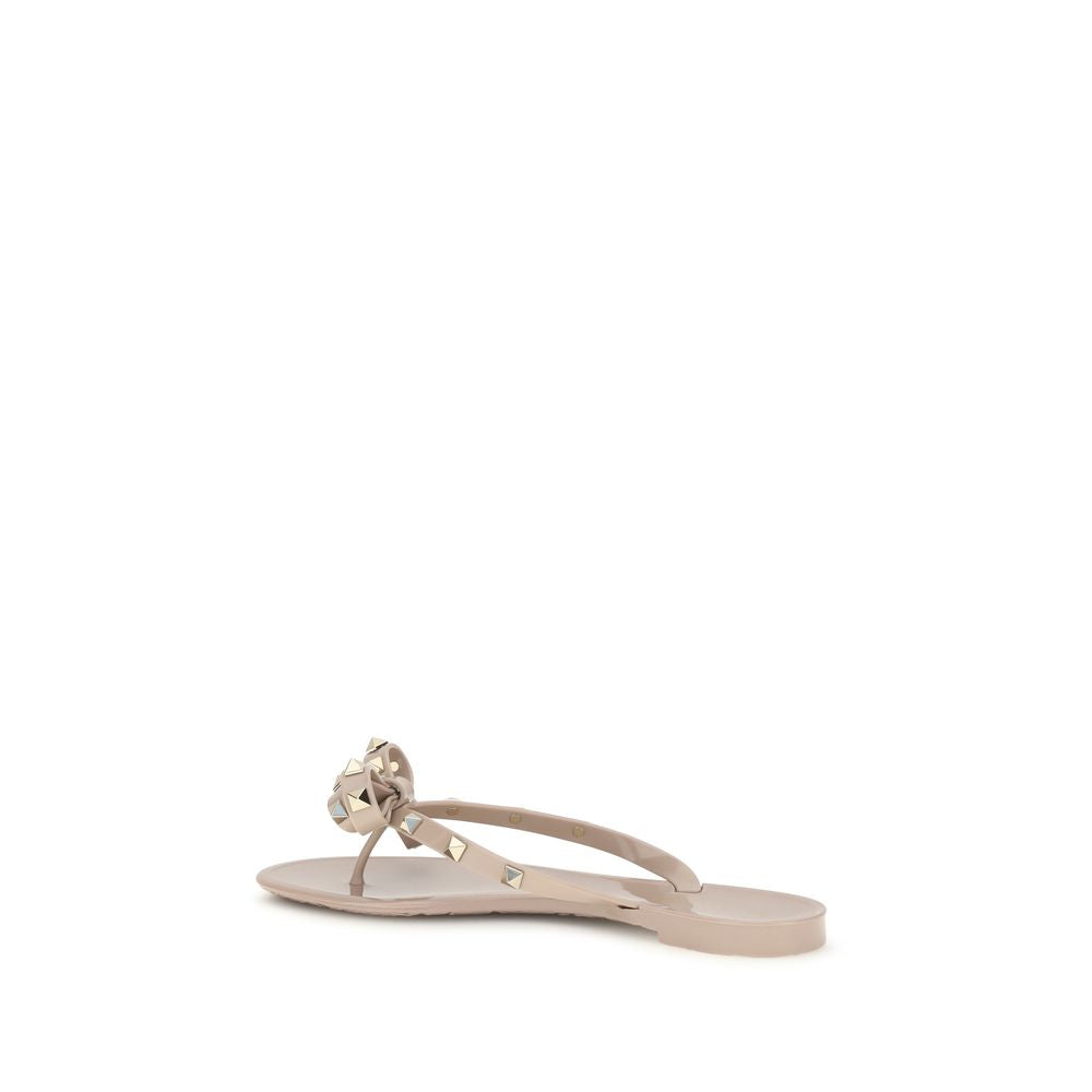 Valentino Garavani Beige Baumwoll-Flip-Flop-Sandalen-3