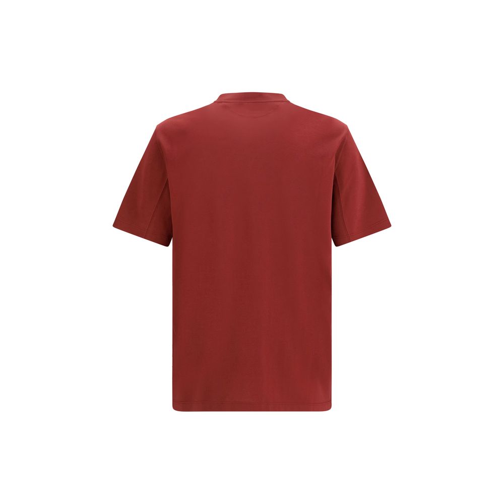 Brunello Cucinelli Bordeaux Baumwoll-T-Shirt-2