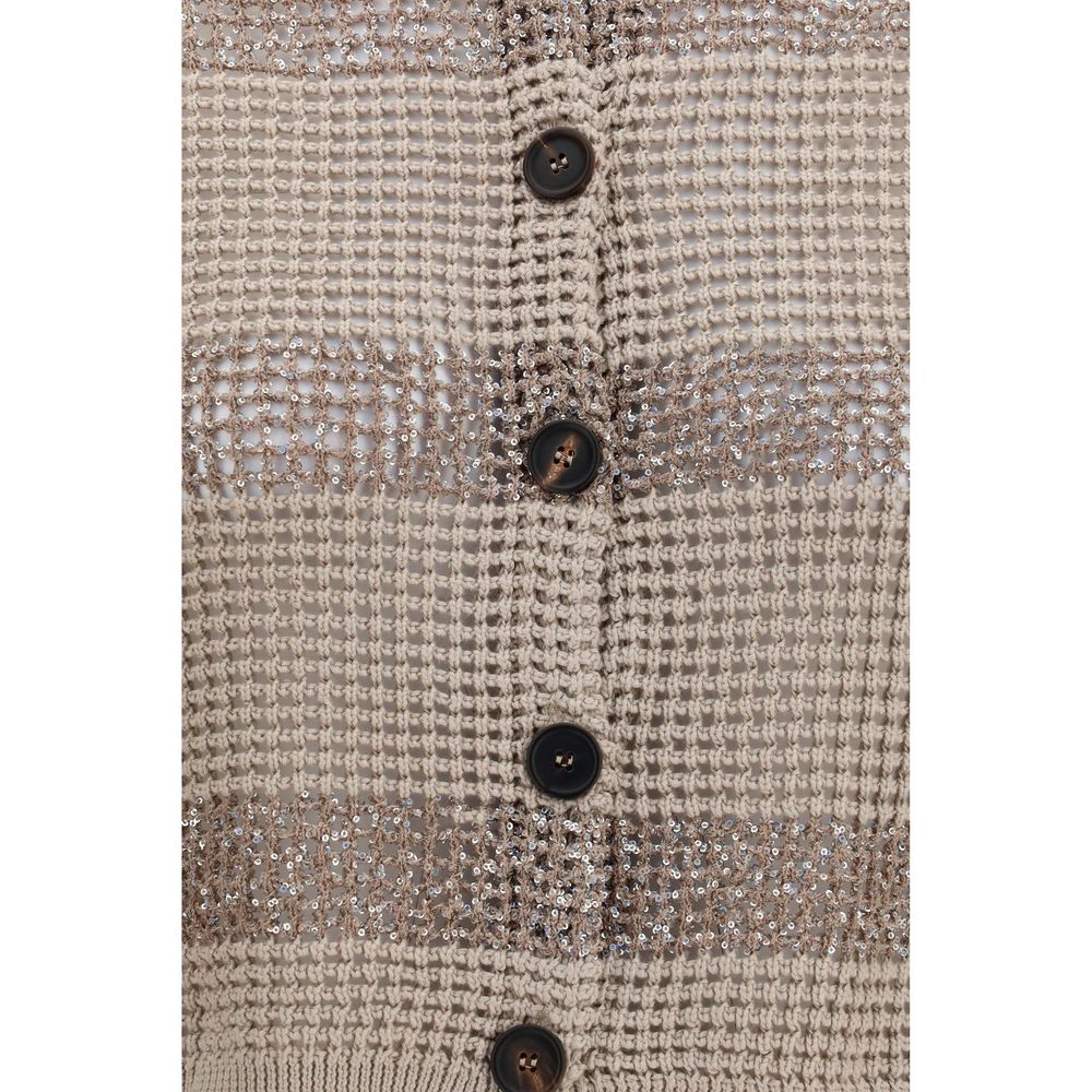 Brunello Cucinelli Beige Cotton Cardigan-3