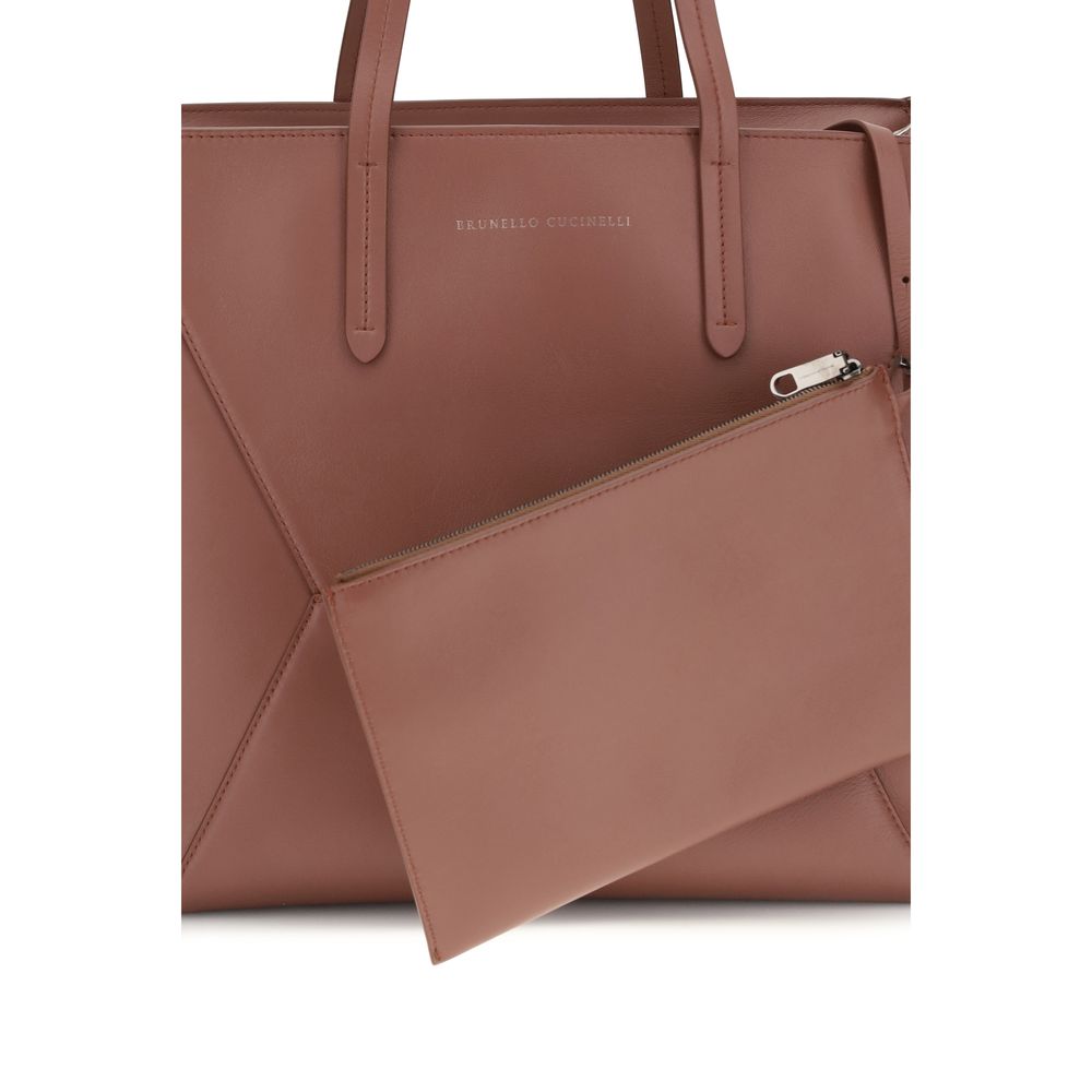Brunello Cucinelli Multicolor Calf Leather Bos Taurus Handtasche-4