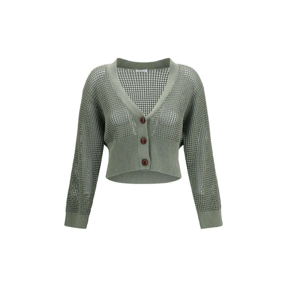 Brunello Cucinelli Baumwoll-Cardigan in Zweifarbenoptik-1