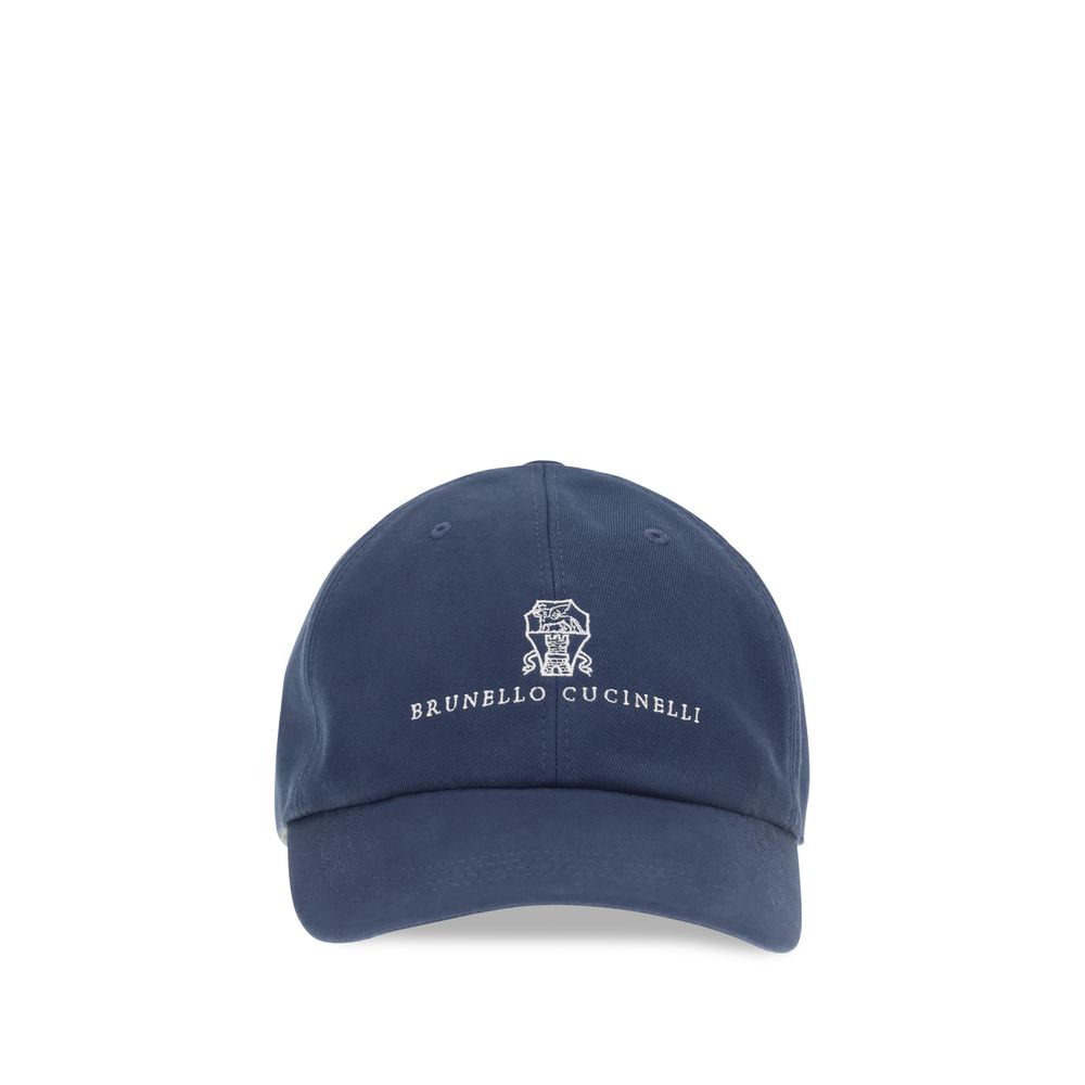 Brunello Cucinelli Blaue Baumwollkappe (Baseball Cap)-1